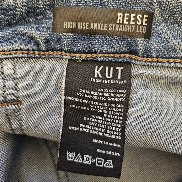Kut From The Kloth Reese High Rise Ankle Straight Jeans Zipper 10 - Picture 2 of 5